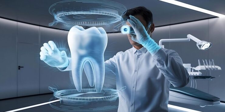 AI technology diagnosing dental problems using digital scanning